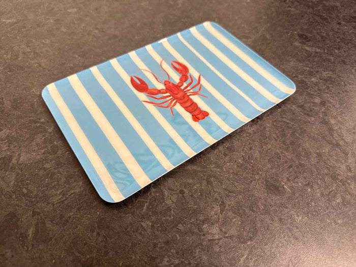 Hand-Painted Trinket Tray w/ Lobster Motif