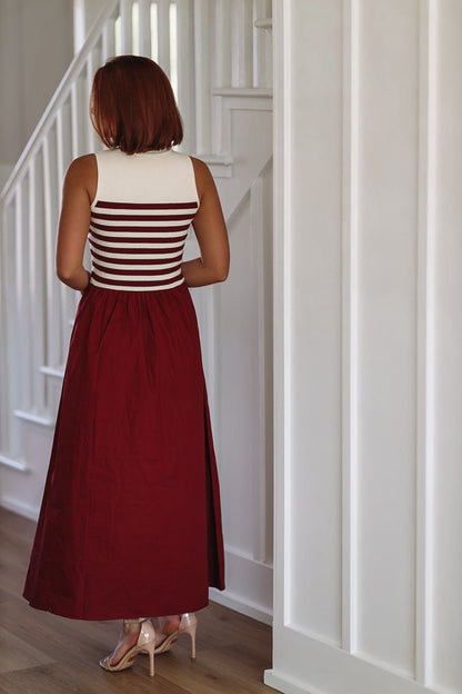 Admiring Classic Midi Dress - Burgundy
