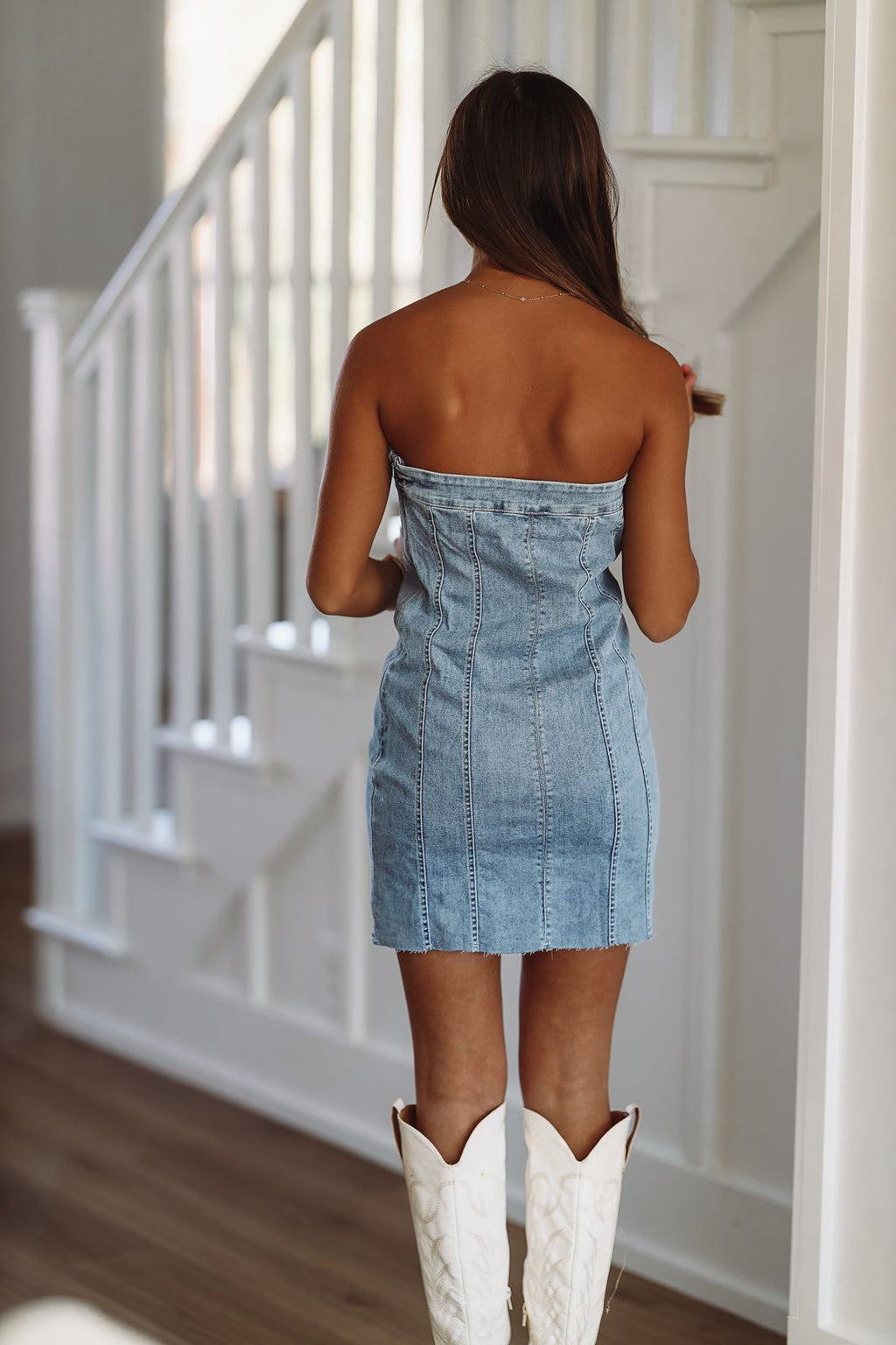 Down to Dallas Denim Dress - Light Wash