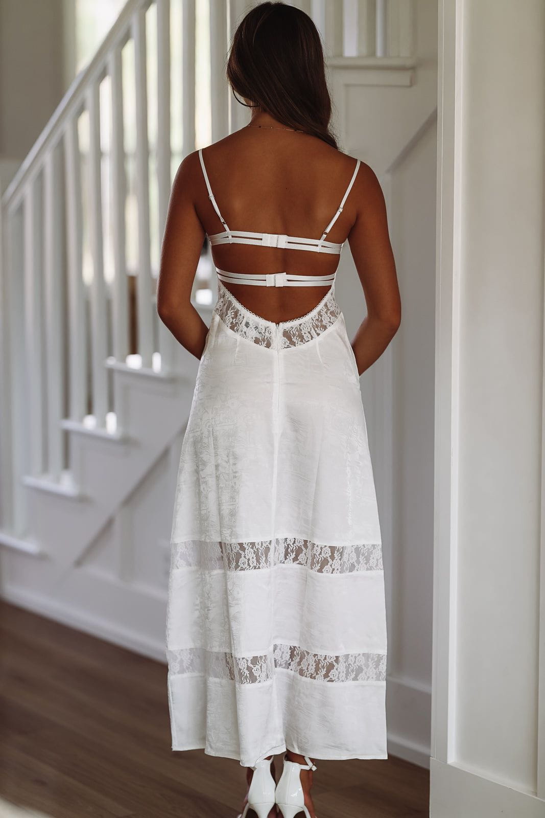 Here's Your Shot Midi Dress - White