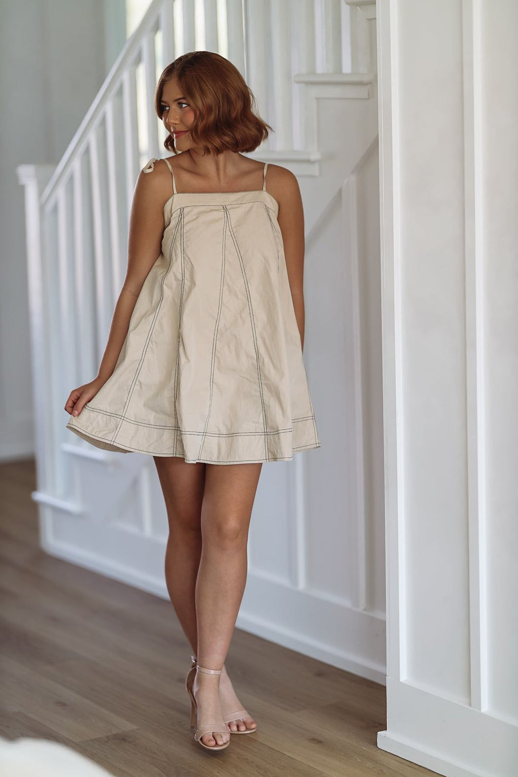 Play My Favorite Song Mini Dress - Taupe
