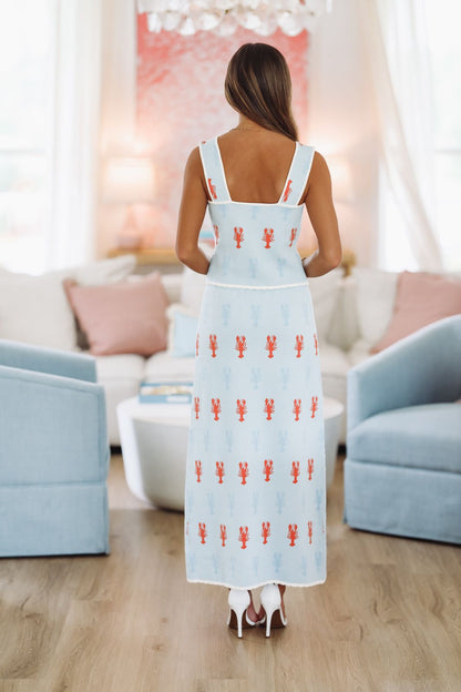 Seaside Top and Midi Skirt Set - Light Blue