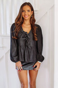 She's All Right Denim Top - Black Denim (FINAL SALE)