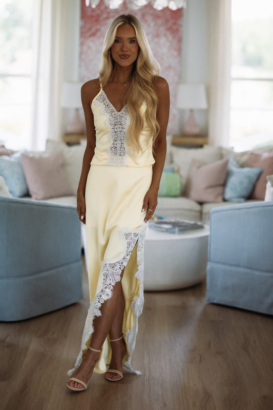 Caught Up To You Maxi Skirt - Yellow
