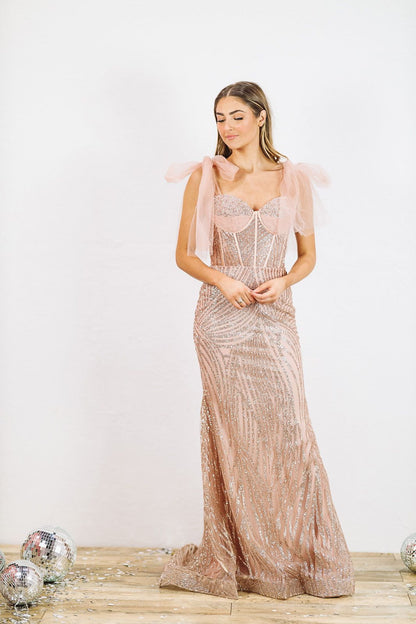 The Golden Hour Evening Gown Dress - Rose Gold