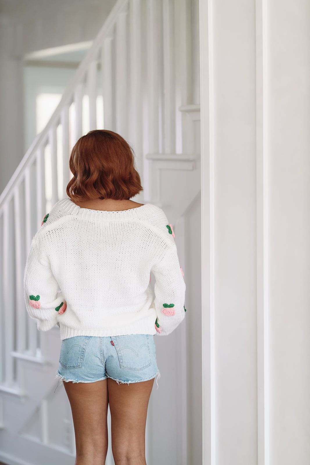 Upgraded Cozy Cardigan Sweater - White and Pink (FINAL SALE)