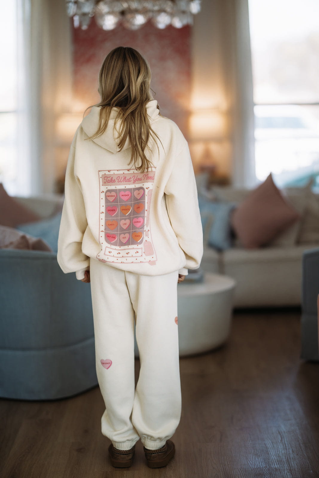 Take What You Need Jogger Sweatpants by Happy Camper - Cream
