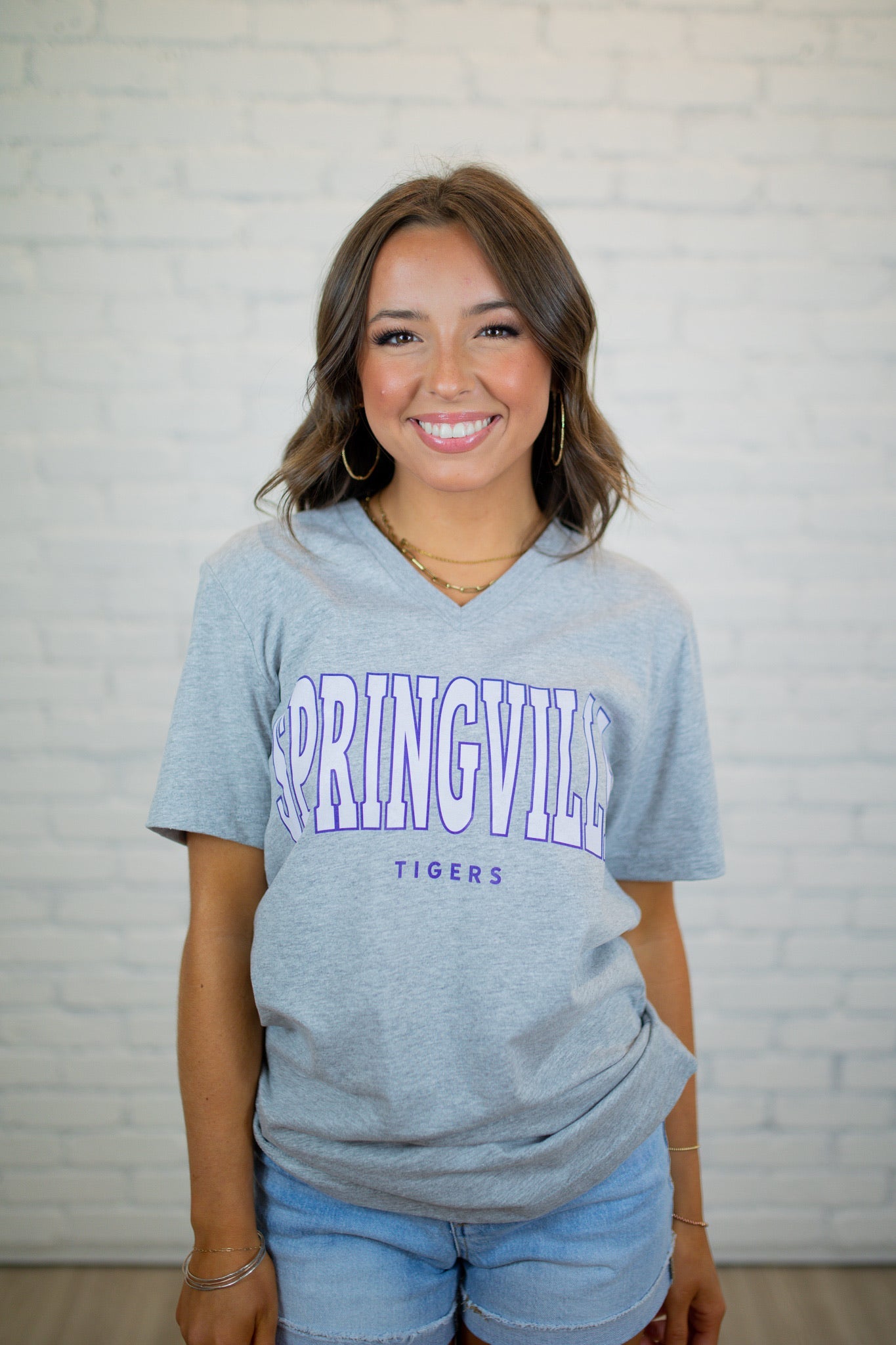 Springville V-Neck Tee - Gray