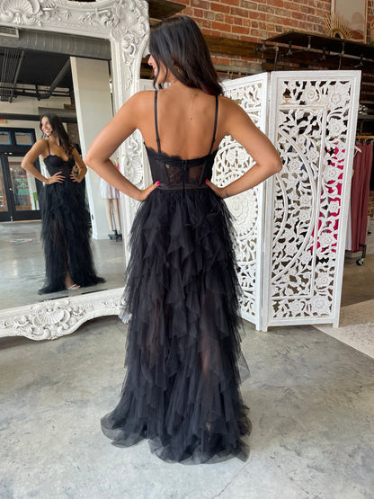 Heavenly Mesh Maxi Gown (Black) [PRE-ORDER]