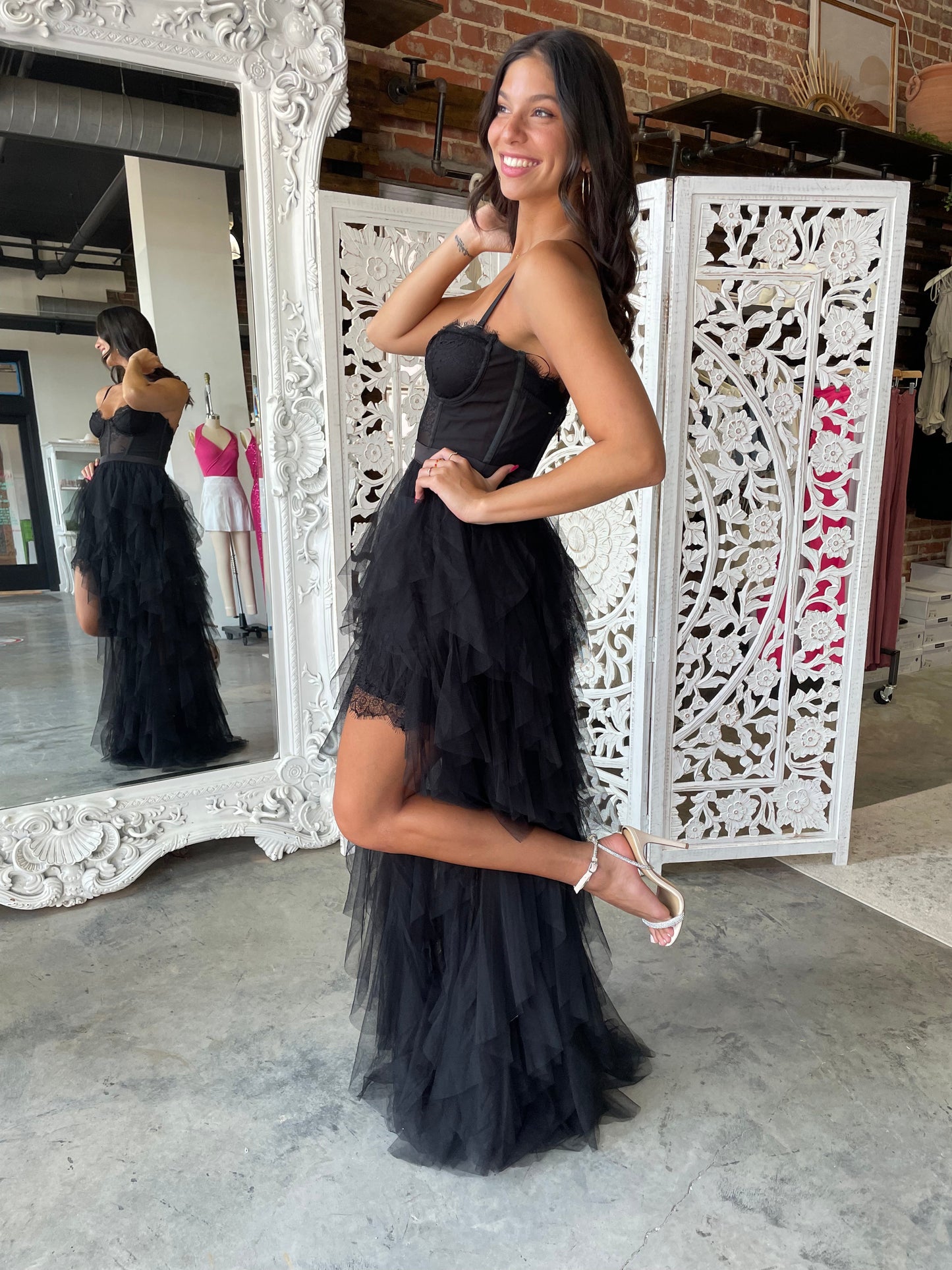 Heavenly Mesh Maxi Gown (Black) [PRE-ORDER]