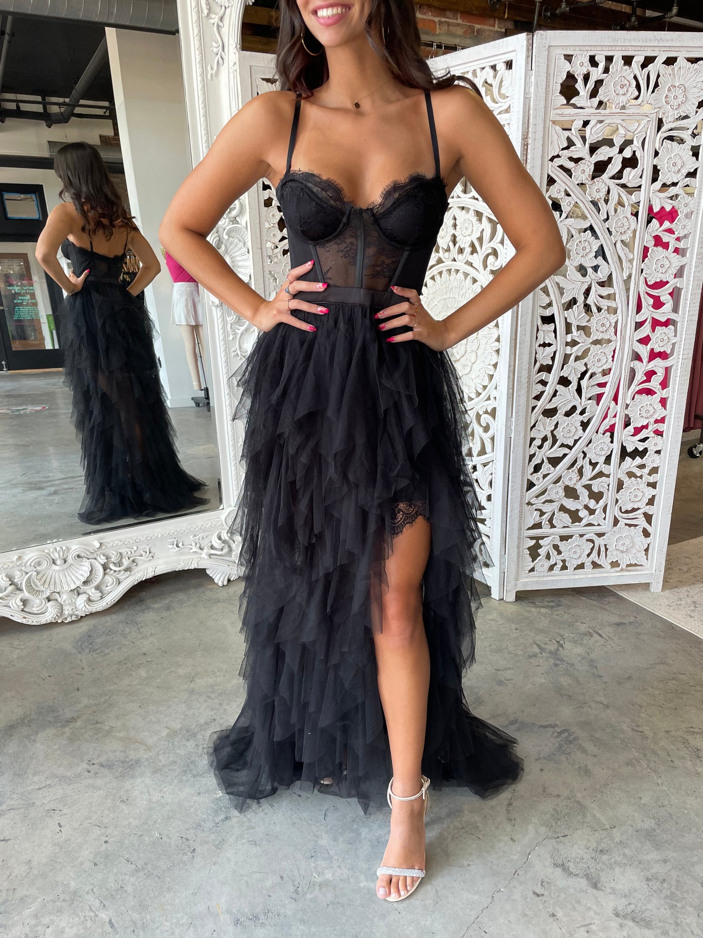 Heavenly Mesh Maxi Gown (Black) [PRE-ORDER]