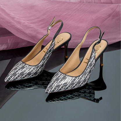Initials Slingback Kitten Heel Mules