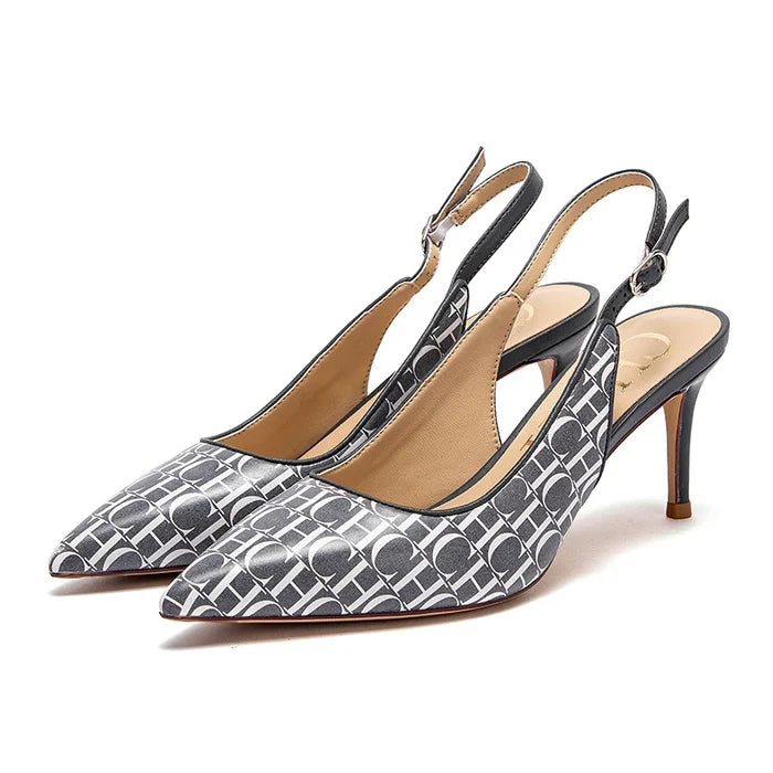 Initials Slingback Kitten Heel Mules