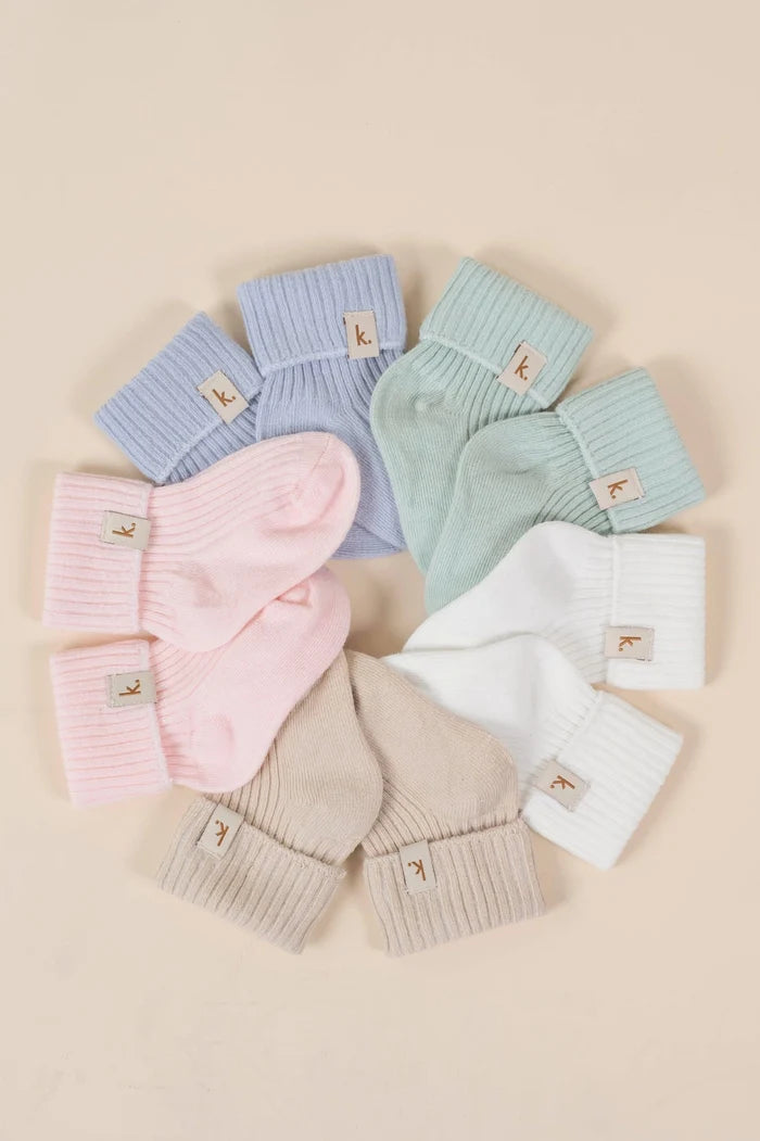 Kiin Cotton Ribbed Baby Socks - Ivory