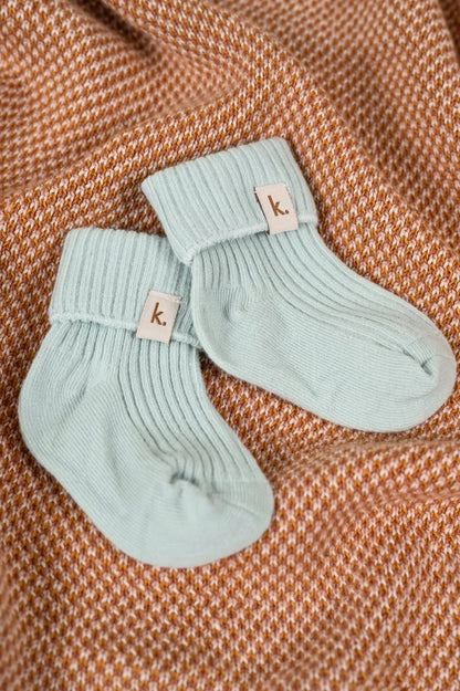 Kiin Cotton Ribbed Baby Socks - Sage