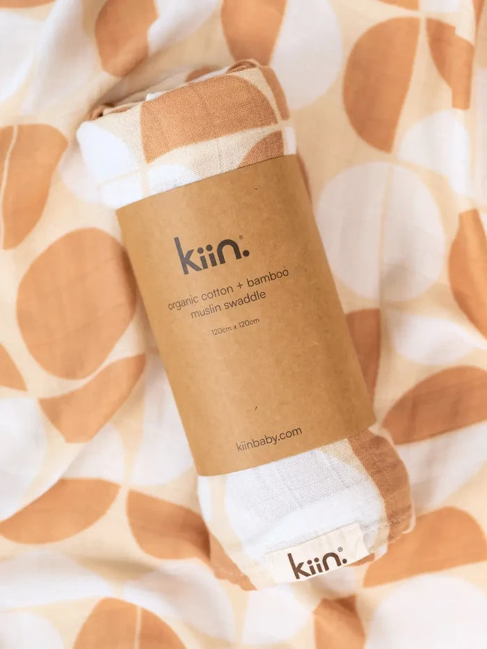 Kiin Organic Bamboo Cotton Muslin Swaddle -  Pebble