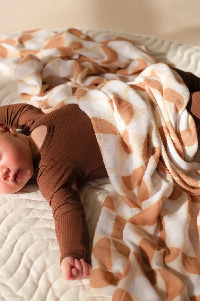 Kiin Organic Bamboo Cotton Muslin Swaddle -  Pebble