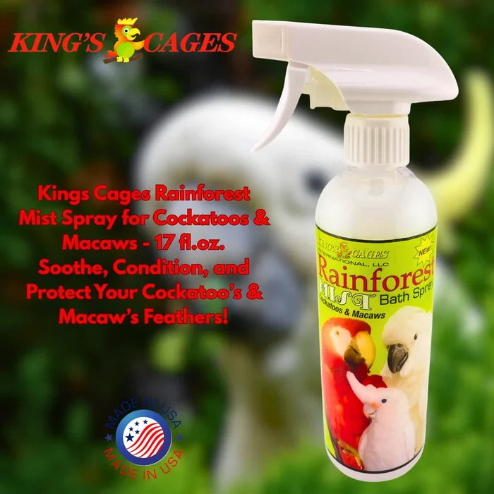 Kings - Rainforest Mist Bath Spray - Cockatoos - & Macaws - 17 oz