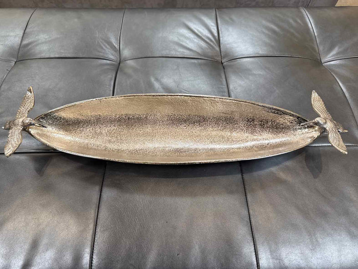 Large Nickle Plated Boat Dish