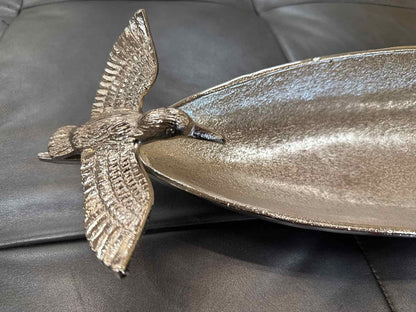 Large Nickle Plated Boat Dish