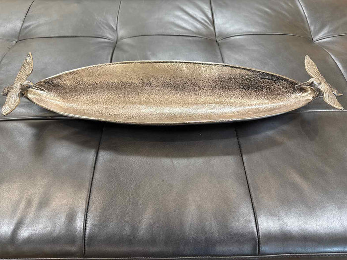 Large Nickle Plated Boat Dish