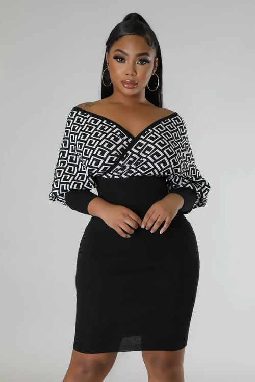 Lumina Babe Knit Midi Dress with Off-Shoulder V Neck