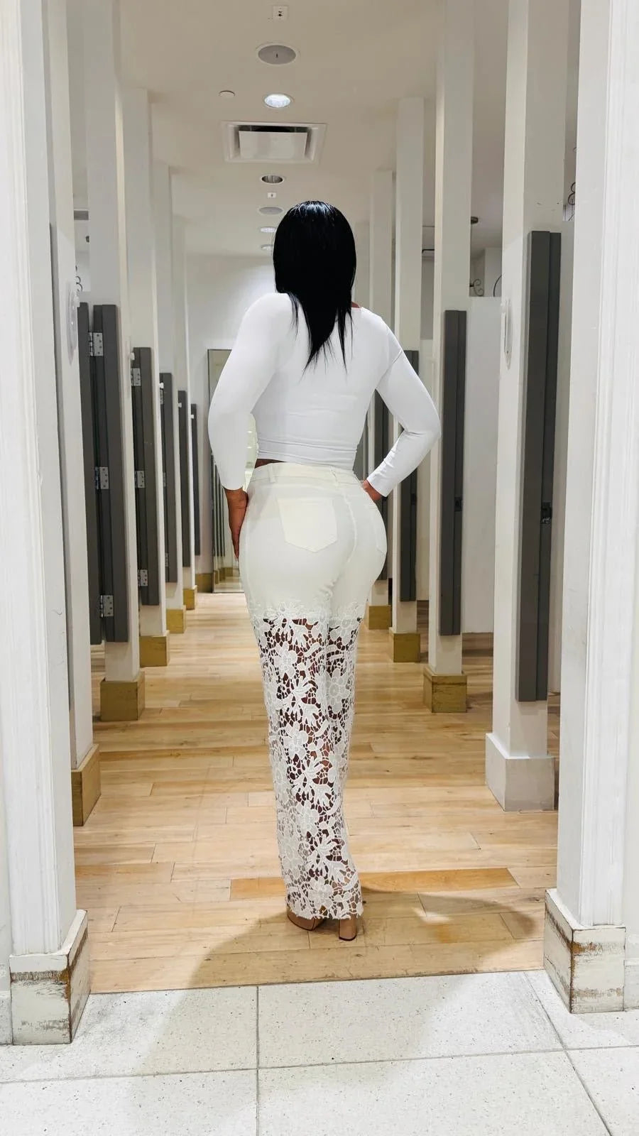Luxe Floral Lace Stretch Pants