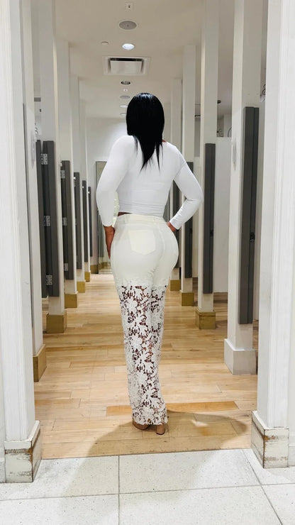 Luxe Floral Lace Stretch Pants