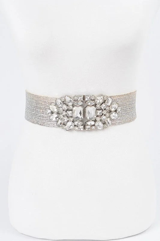 Luxe Radiance Stretch Belt Silver