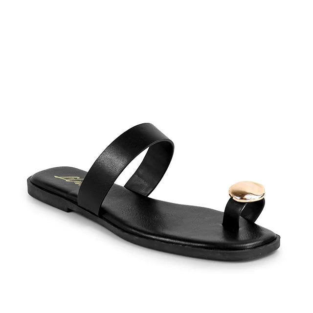 Luxe Stride Indigo Sandals (Black)