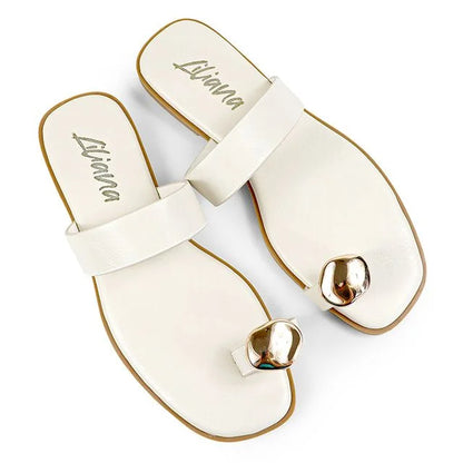 Luxe Stride Indigo Sandals - Cream