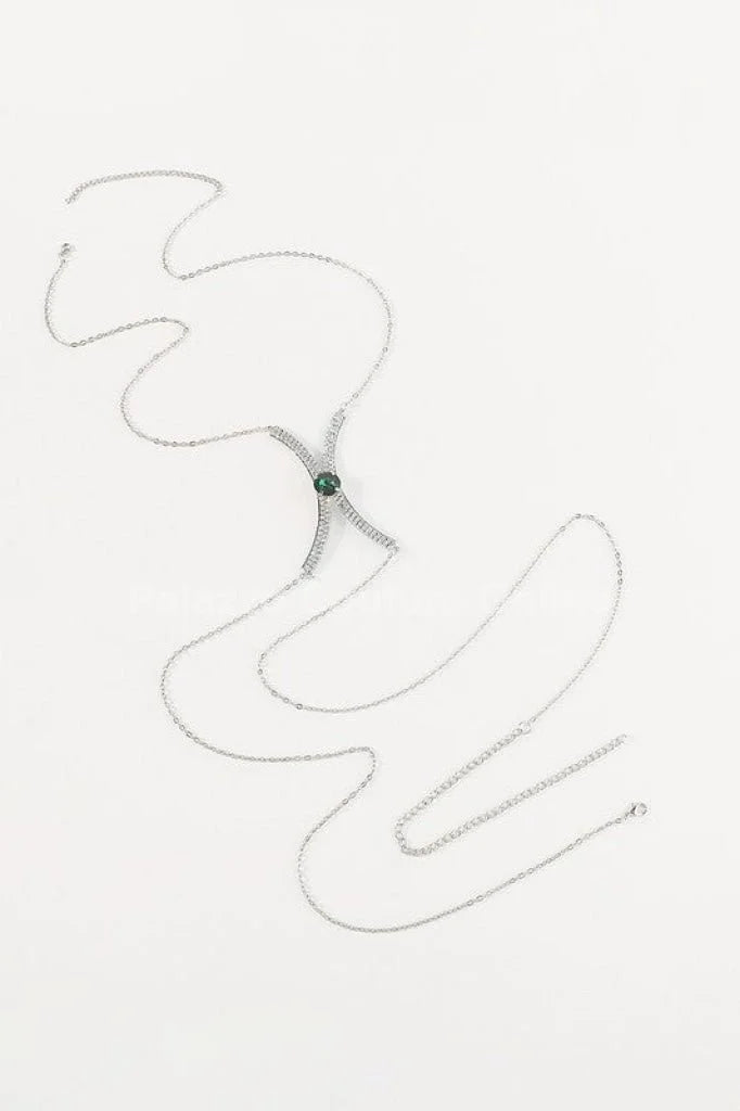 Luxury Sexy Green Crystal Body Chain Body Jewelry