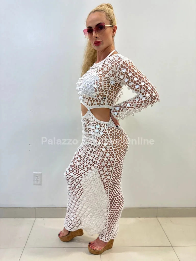 Make You Feel Cover Up Maxi Dress ( White)