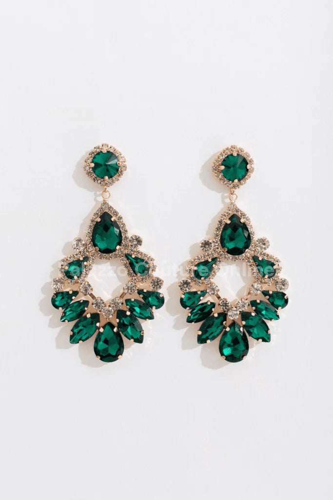 Marquise Crystal Drop Evening Earrings