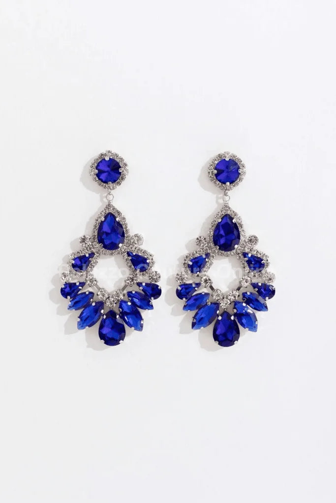 Marquise Crystal Drop Evening Earrings