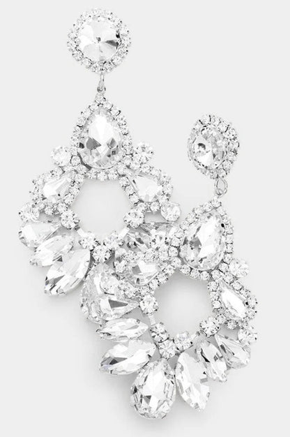Marquise Crystal Drop Evening Earrings