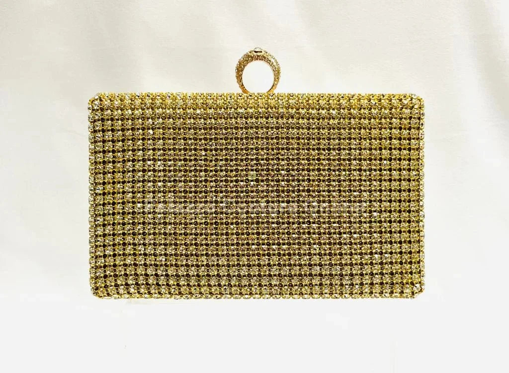 Marquise Diamonds Rhinestones Clutch Gold