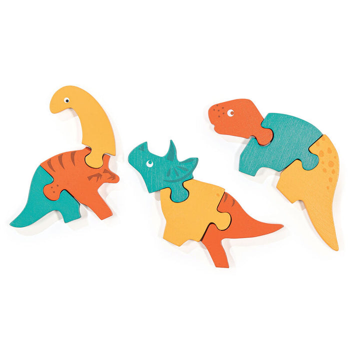 Mentari Wooden Dino-saws Interchangeable Puzzle Set & Bag