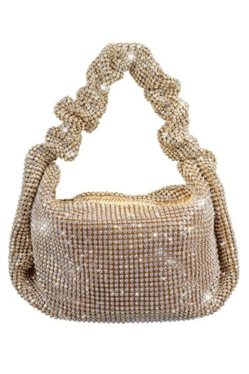 Metallic Mesh Purse Hobo Style (Nude)