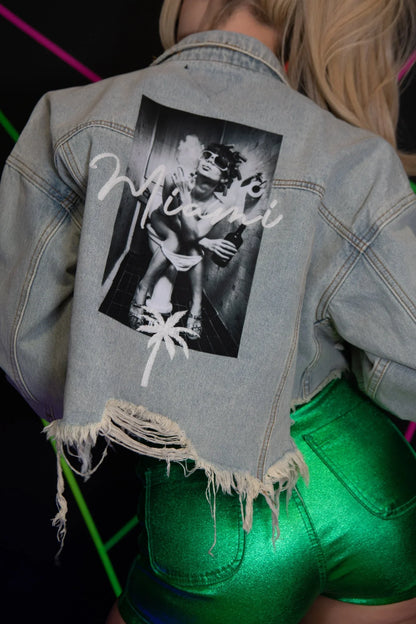 Miami Lifestyle Crop Jacket (Blue Denim)