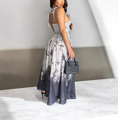 Midnight Bloom Corset Maxi Dress