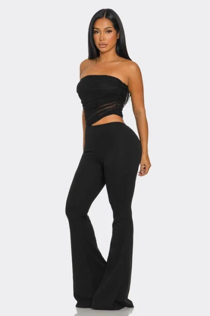 Midnight Temptation Mesh Jumpsuit - Black