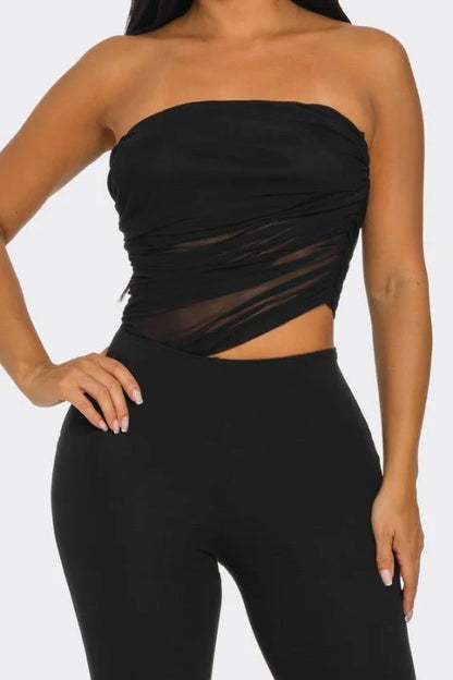 Midnight Temptation Mesh Jumpsuit - Black