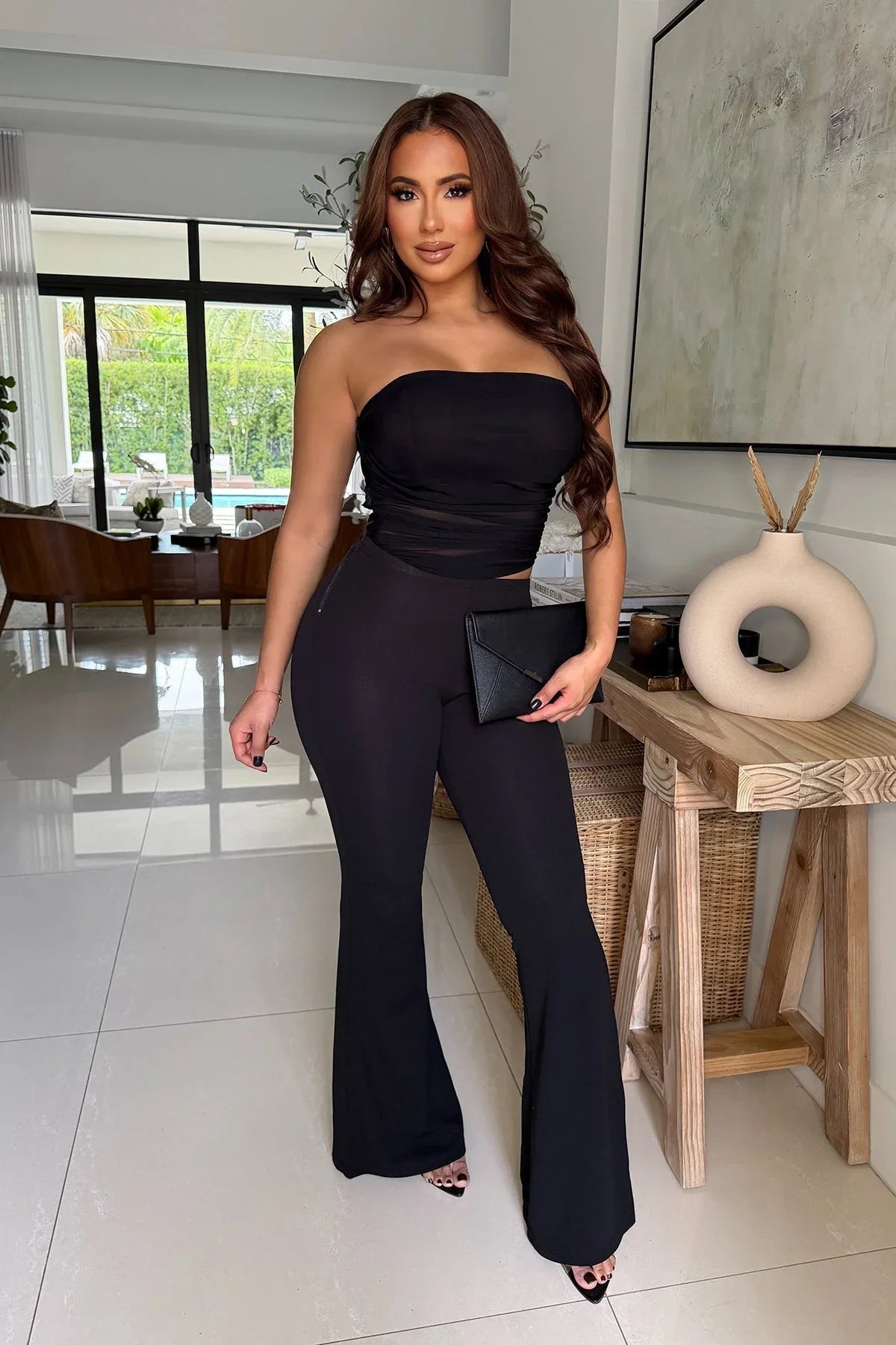 Midnight Temptation Mesh Jumpsuit - Black