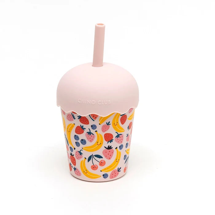 Mini Stainless Steel Smoothie Cup & Straw 200ml - Fruits (DAMAGED PACKAGING)