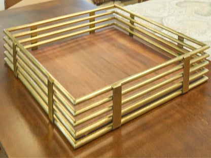 Modern Wood And Brass Tray