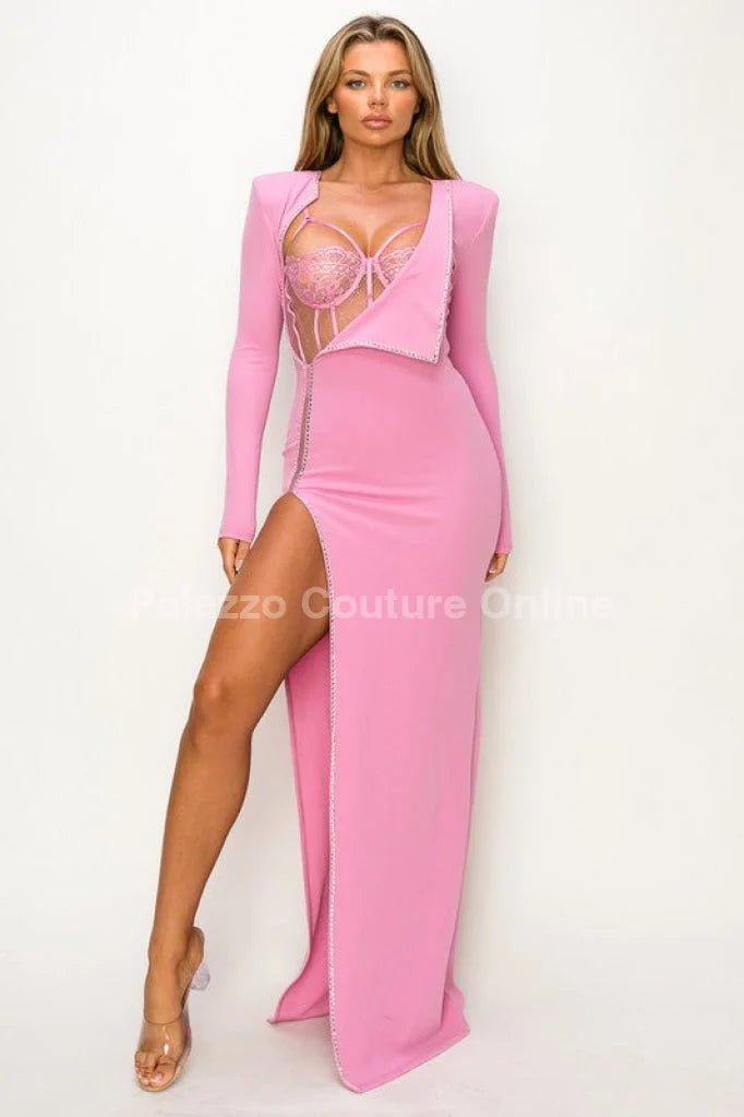 My Own Style of Loving Pink Rhinestone Dress