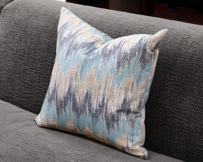Natural Blues Ikat Accent Pillow