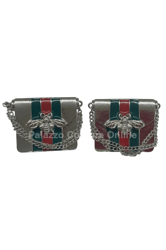 New Handbag Earrings – Gold Metal Mini Bag Statement Studs