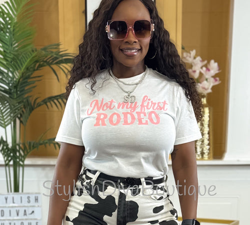 Not My First Rodeo Graphic Tee (Pink Print)